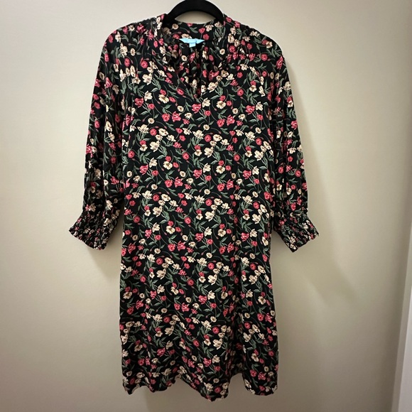 Draper James Black floral dress #floral #holidaystyle - Picture 1 of 3